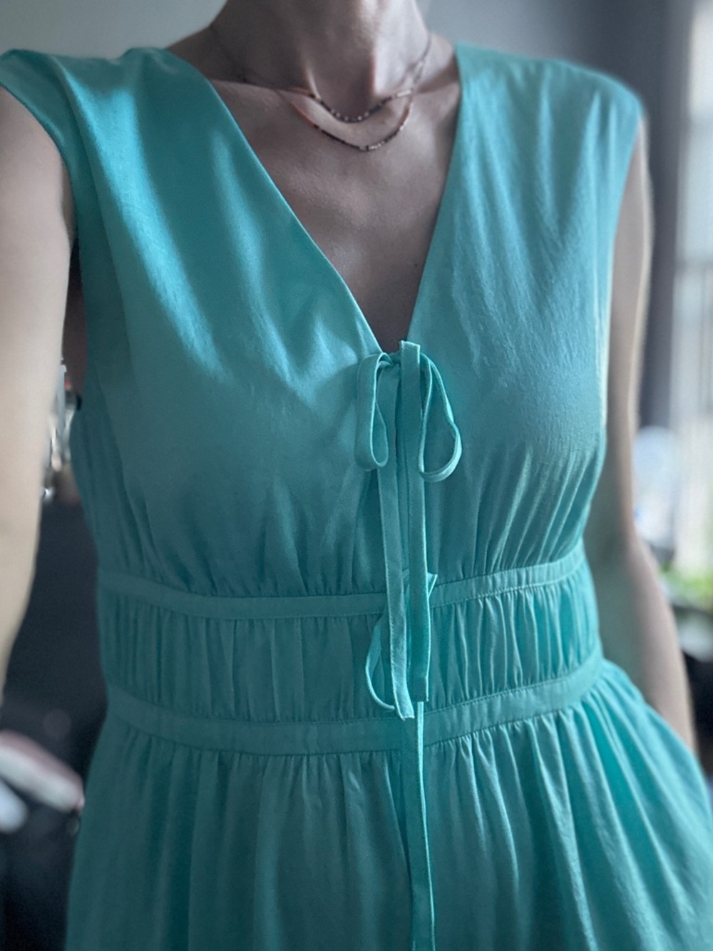 French Connection Aquamarine Teal Wide Leg Jumpsuit Size 6